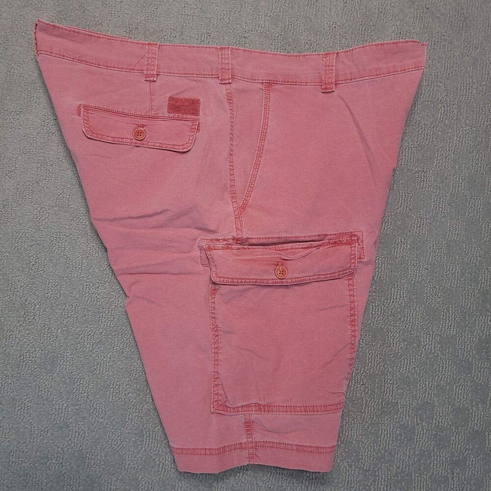 IZOD Saltwater Stretch Mens 38 Cargo Shorts Chino Red 10.5” Inseam - Picture 12 of 14